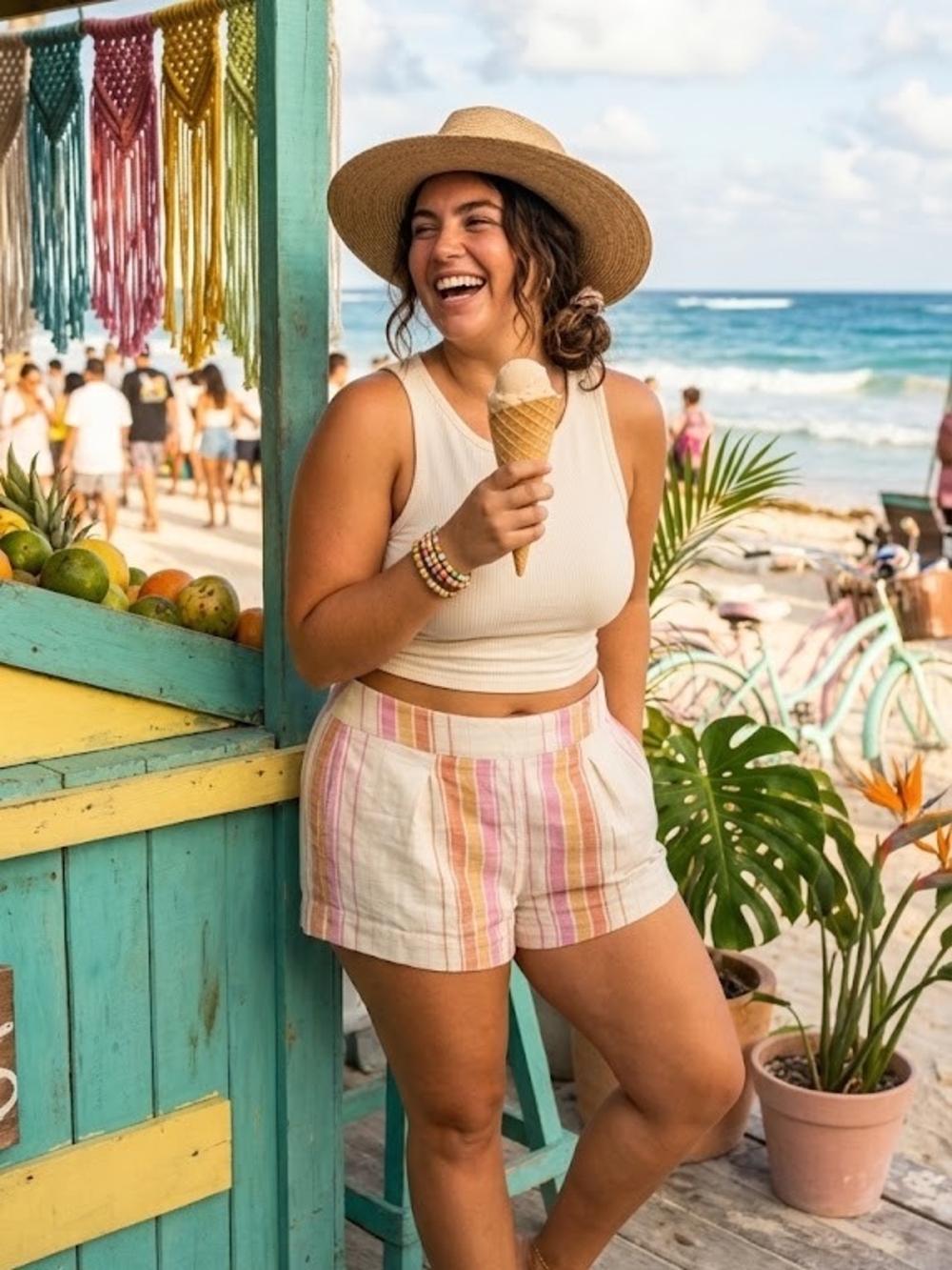 Rip Curl NWT Heat Wave Shorts Boho Cottagecore High Waisted Summer Resortwear